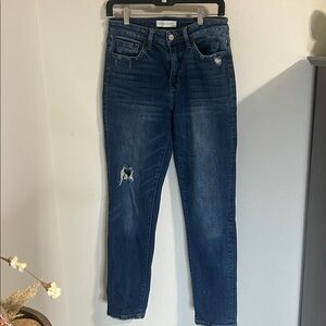 Flying Monkey Jeans Womens 27 Blue Denim Skinny Distressed Stretch Y3984